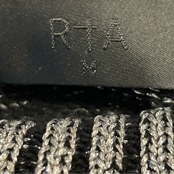 RTA Silver Metallic Beckett Off The Shoulder Sweater Size M Read Description - Picture 7 of 10